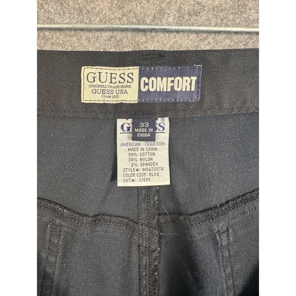 Guess Comfort Mens Black Straight Leg Stretch Trousers Pants M9472074 Size 33